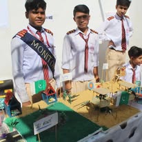 Students presenting creative exhibition projects