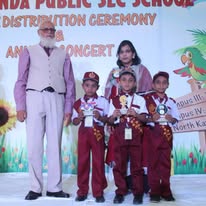 Students receiving awards for their achievements