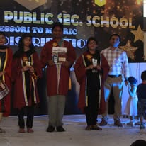 Students receiving awards for their achievements