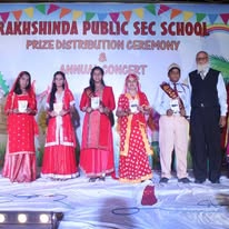 Students receiving awards for their achievements