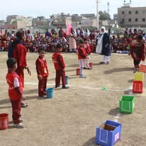 Students participating in school sports